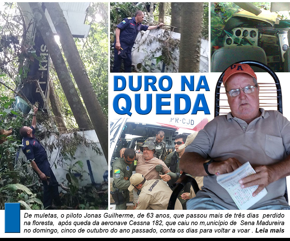 De muletas, piloto conta os dias para voltar a voar após acidente aéreo no Acre De muletas, piloto conta os dias para voltar a voar após acidente aéreo no Acre