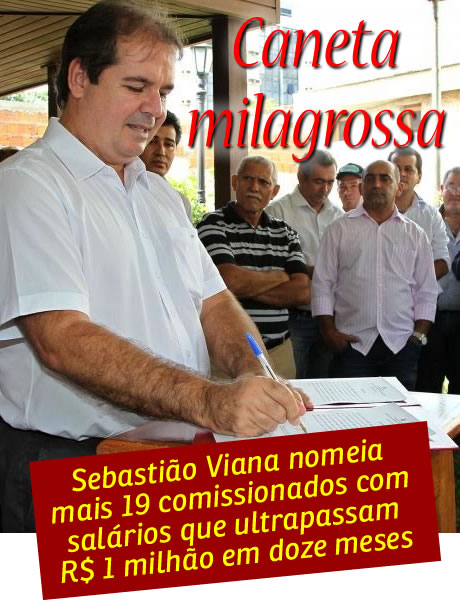 Sebastião nomeia mais 19 comissionados com salários  que ultrapassam R$ 1 milhão em doze meses