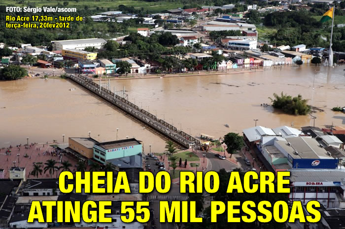 Mais de 55 mil pessoas foram atingidas pelo Rio Acre, em Rio Branco, enchente que já é a segunda maior da história